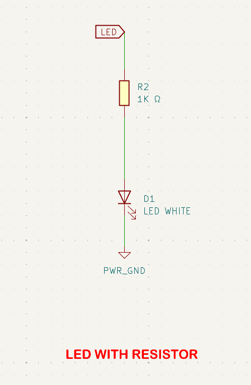 LED with resistor and ground connections